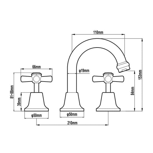 BK Wahlen 10 Chrome Brass Easy Clean Basin Set - HD reno