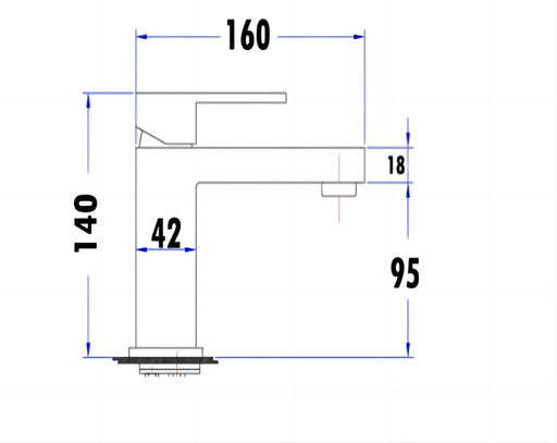 ECKIG SQUARE BASIN MIXER Chrome/Matt Black - HD reno
