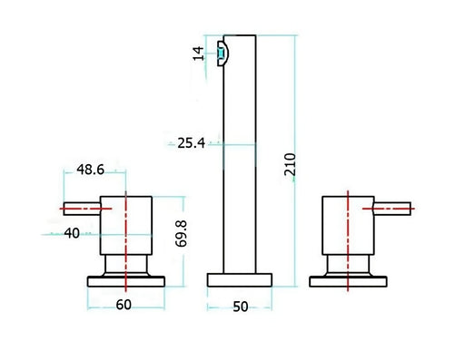 BK Wahlen 10 Chrome Brass Pin Quarter Turn Bath Tap Set - HD reno