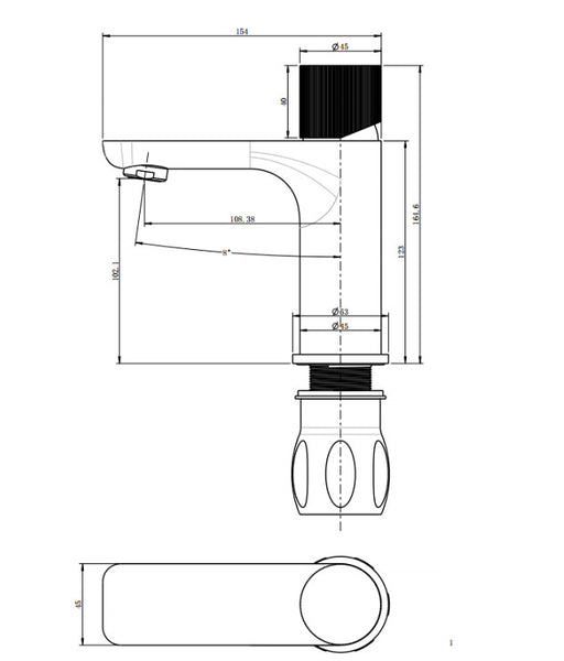 BK QI Luxus Chrome/Matt Black/Brushed Nickel/Brushed Gold Brass Round Short Basin Mixer - HD reno