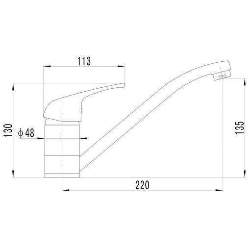 40mm BK Wahlen 10 Chrome Brass Swivel Kitchen Short Basin Mixer - HD reno