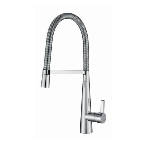 BK Kuchendesigner Chrome Brass Round Pull Out Gooseneck Kitchen Mixer - HD reno