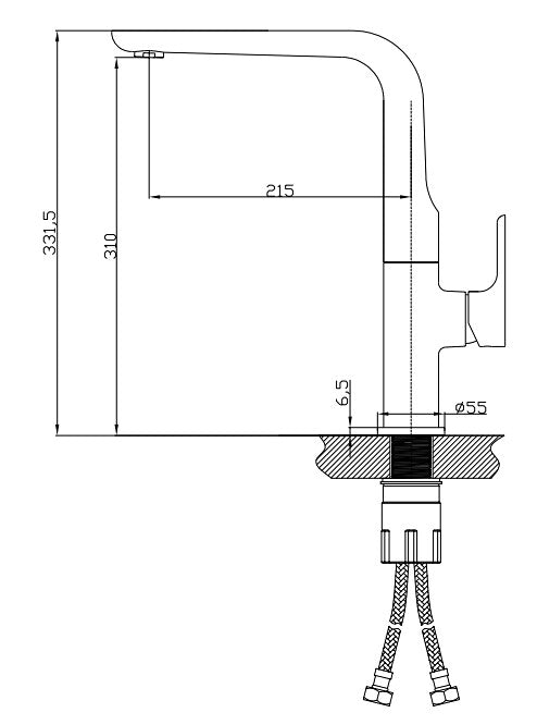BK Luxus Chrome/Matt Black/Brushed Nickel/Brushed Gold/Brushed Gun Metal Brass Swivel Tall Sink Mixer - HD reno