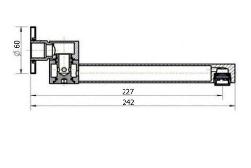 242mm BK Eckig Chrome/Matt Black Brass Square Swivel Bath Spout - HD reno