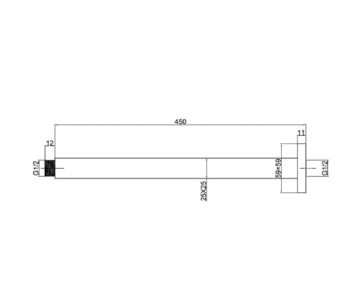 450mm BK Rund Brass Chrome/Matt Black/Brushed Nickel Round Ceiling Droppers & Arms - HD reno