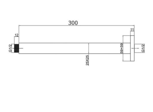 300mm BK Rund Brass Chrome/Matt Black/Brushed Nickel/Brushed Gold/Brushed Gunmetal Round Ceiling Droppers & Arms - HD reno