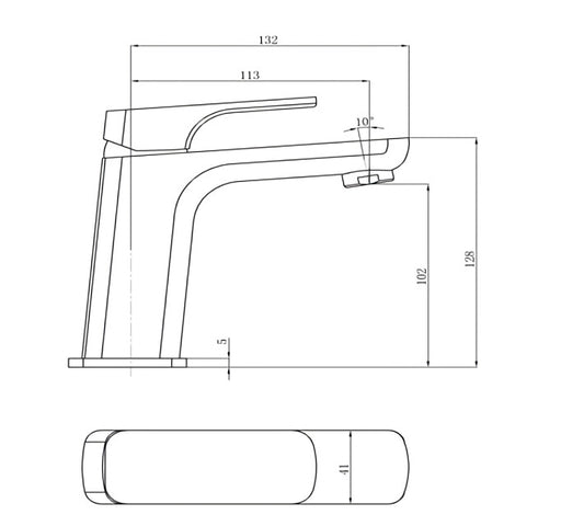 BK Kompakt Eckig Chrome/Matt Black/Brushed Nickel Brass Square Short Basin Mixer - HD reno