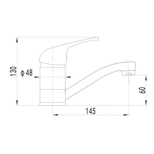 40mm BK Wahlen 10 Chrome Brass Swivel Short Basin Mixer - HD reno