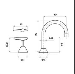 Kirra Lever Fixed Spout Basin Set Chrome Three-Piece Set