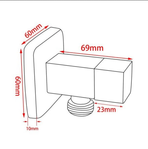 Aquaperla Chrome/Matt Black Solid Brass Square Washing Machine Taps Set - HD reno