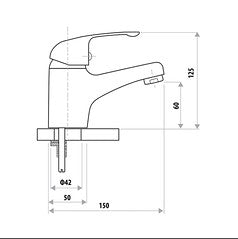 Helena Project Fixed Spout Basin Mixer Chrome