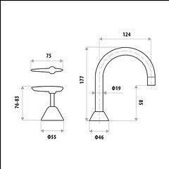 Kirra Lever Swivel Spout Basin Set Chrome Three-Piece Set