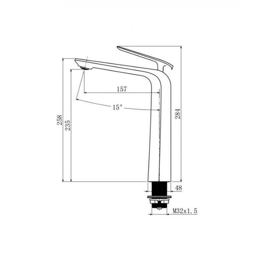 Aquaperla Esperia Chrome/Matt Black/Matt Black and Chrome/Brushed Gold/Brushed Nickel/Gunmetal Grey Solid Brass Tall Basin Mixer - HD reno
