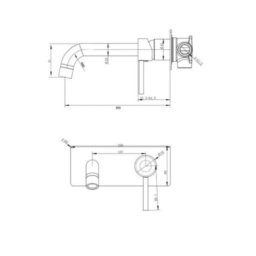 Aquaperla Pentro Chrome/Matt Black/Brushed Gold/Brushed Nickel/Gunmetal Grey Solid Brass With Round Spout Wall Mixer - HD reno