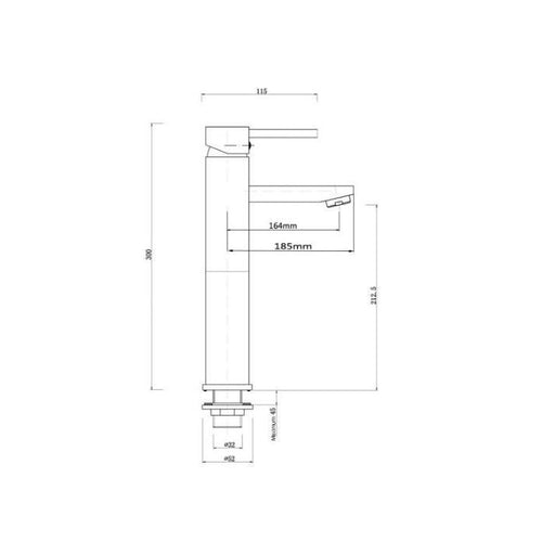 Aquaperla Pentro Chrome/Matt Black/Brushed Gold/Brushed Nickel/Gunmetal Grey Solid Brass Round Tall Basin Mixer - HD reno