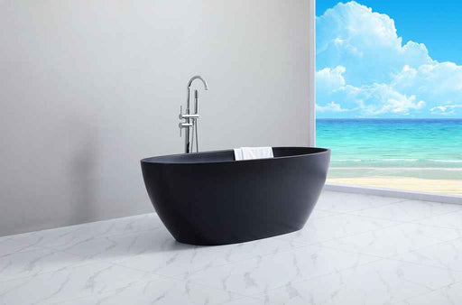 1500-1700*810*590mm Poseidon STBT Matt Black Oval Acrylic Freestanding Bathtub (Copy)