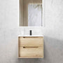 600-1500*460*550mm Byron Natural Oak Bathroom Wall Hung Vanity - Cabinet Only and Ceramic / Stone Top