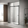 900-1800*2000mm SUN 8mm Glass Sliding Wall To Wall Frameless Black Fittings Shower Screens