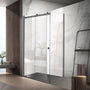 900-1800*2000mm 8mm Glass Sliding Door L Shape Frameless Gun Metal Fittings Shower Screens