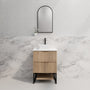 600-1500*450*830mm ABS Bali American Oak MR Melamined Board Pancel MDF Door With PVC Coating Fluted Freestanding Vanity