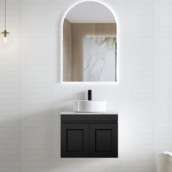 600/900*455*445mm OTTI Hampton Black Satin Bathroom Wall Hung Vanity