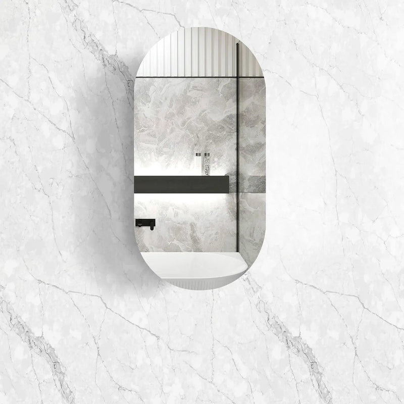 900*450mm Otti Noosa Oval 2 Pac Polyurethane/Plywood Wall Mounted Shaving Cabinet