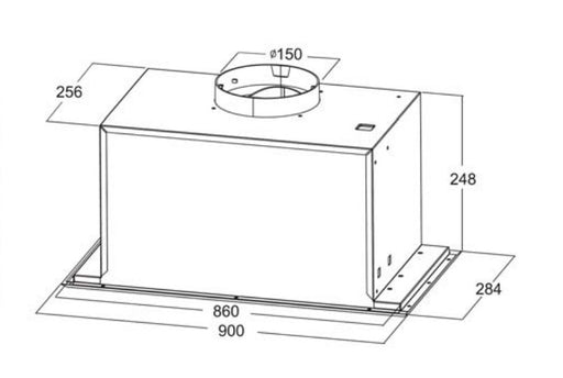 900*284*248mm Concealed Black Rangehood - HD reno