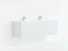 600-1500*460*500mm POS CETO Kirribilli Matte White PVC Constructed Fluted Bathroom Cabinet Wall Hung Vanity