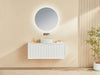 600-1500*460*500mm POS CETO Kirribilli Matte White PVC Constructed Fluted Bathroom Cabinet Wall Hung Vanity