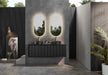 600-1500*460*500mm POS CETO Kirribilli Matte Black PVC Constructed Fluted Bathroom Cabinet Wall Hung Vanity