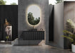 600-1500*460*500mm POS CETO Kirribilli Matte Black PVC Constructed Fluted Bathroom Cabinet Wall Hung Vanity