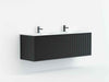 600-1500*460*500mm POS CETO Kirribilli Matte Black PVC Constructed Fluted Bathroom Cabinet Wall Hung Vanity