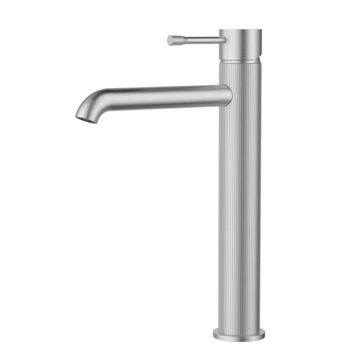 Ikon Linie Brushed Nickel/Matt Black/Gunmetal Grey/Brushed Gold Solid Brass High-Rise Basin Mixer - HD reno