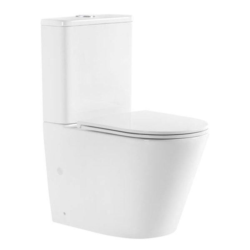 620*370*820mm Unicasa London Ceramic Gloss White Rimless Back To Wall Toilet