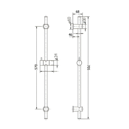 BK Handel Rund Brass Round Multifunction Sliding Rail Showers - HD reno