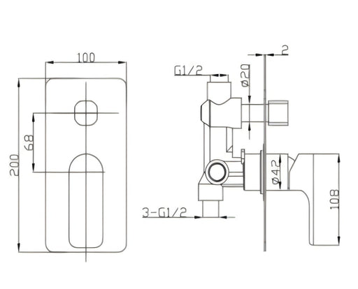 BK LUXUS Premium Brass Shower Divertor Mixer Trim Kit - HD reno