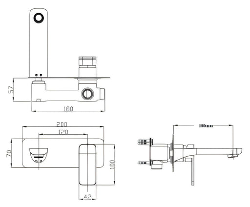 BK KASTEN Premium Brass Basin/Bath Mixer With Spout Trim Kit - HD reno