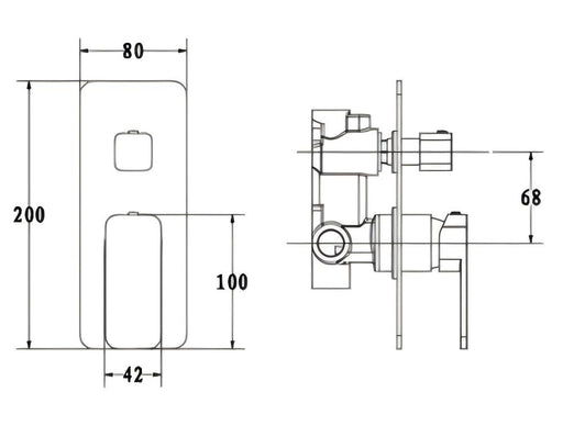 BK KASTEN Premium Brass Divertor Shower Mixer Trim Kit - HD reno