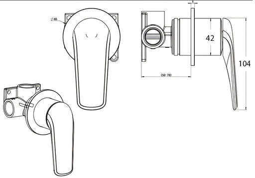 BK BERLIN Premium Brass Bath/Shower Mixer Trim Kit - HD reno