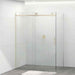 1180-2000x2000mm L Shape Sliding Frameless Light Gold Square Rail Handle 10mm Glass Shower Screens