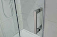 1180-2000x2000mm L Shape Sliding Frameless Light Gold Square Rail Handle 10mm Glass Shower Screens