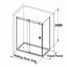 870-1180x2000mm Sliding L Shape Frameless Light Gold 10mm Glass Embedded Circle Handle Shower Screen