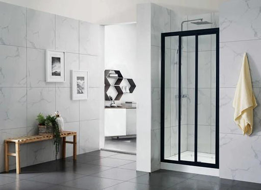 830-1030mm 6mm Tempered Glass 3 Panels Sliding Door Black Wall to Wall Framed Shower Screens - HD reno