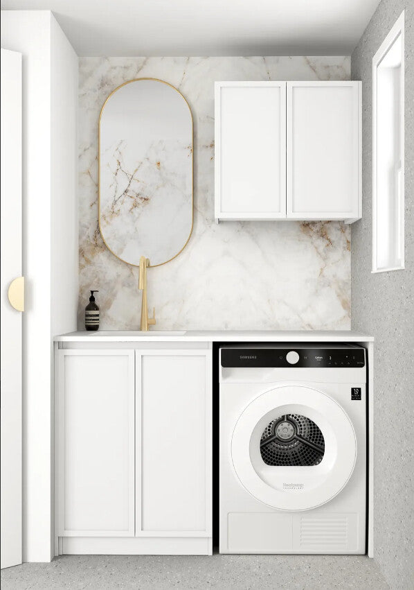 1305*600*2100mm Otti Hampshire Matt White Moisture Resistant Plywood Laundry Kit