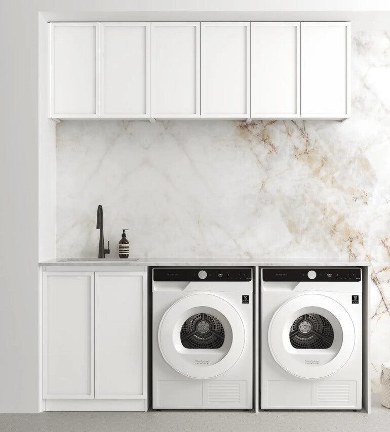 1960*600*2100mm Otti Hampshire Matt White Moisture Resistant Plywood Laundry Kit