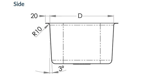 304 Grade Stainless Steel Pressed Sink Bowl (290W x250D x165H) - HD reno