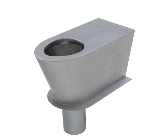 304 Grade Stainless Steel Wall Faced Long Drop Toilet Pan - HD reno
