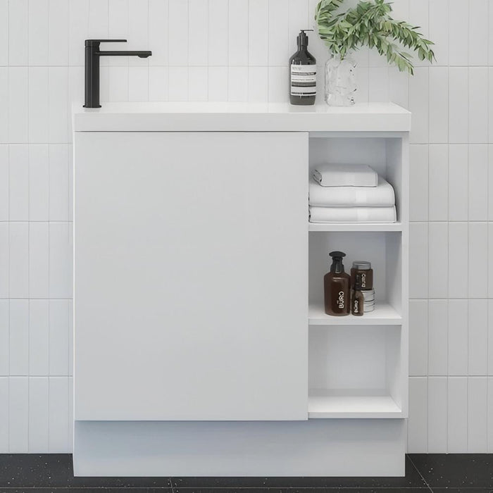 800*220*875mm Timberline EADIE Space Saving Single Bowl Floor Standing Vanity