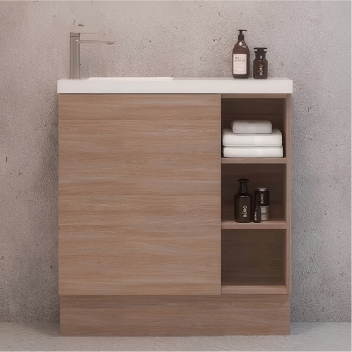 800*220*875mm Timberline EADIE Space Saving Single Bowl Floor Standing Vanity