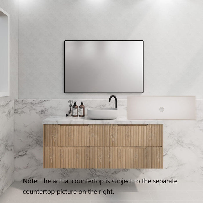 600-1800*450*550mm Bali American Oak MR Melamined Board Panel With PVC Coating Fluted Wall Hung Vanity - HD reno